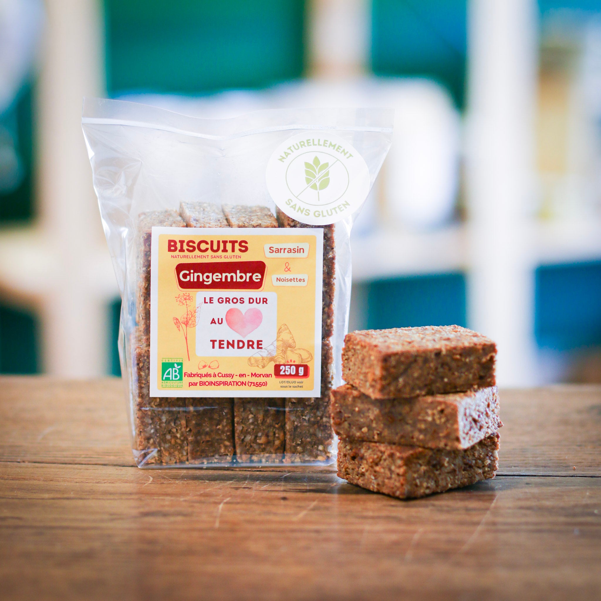 Biscuits "Le Gros Dur au Cœur Tendre" Noisettes Gingembre - Bio